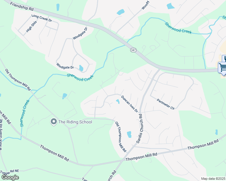 map of restaurants, bars, coffee shops, grocery stores, and more near 3238 Sharp Creek Northeast in Buford