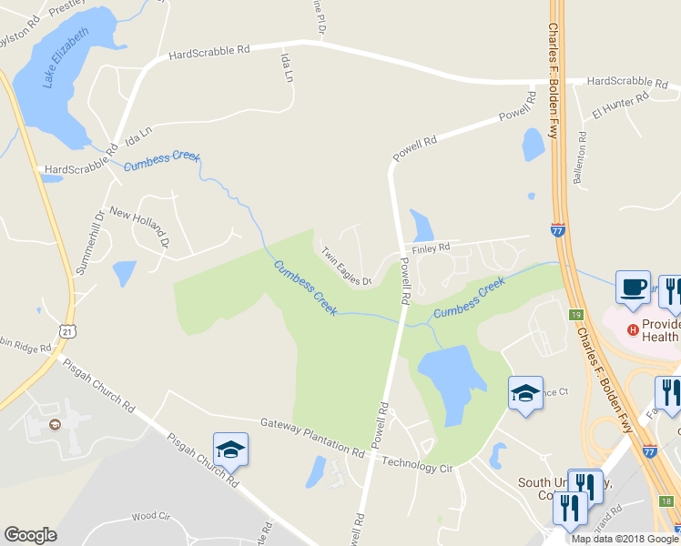 map of restaurants, bars, coffee shops, grocery stores, and more near 325 Eagles Drive in Columbia