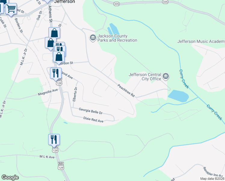 map of restaurants, bars, coffee shops, grocery stores, and more near 440 Fairfield Drive in Jefferson