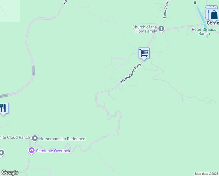 map of restaurants, bars, coffee shops, grocery stores, and more near 30473 Mulholland Highway in Agoura Hills