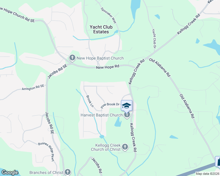 map of restaurants, bars, coffee shops, grocery stores, and more near 3561 Pine Branches Court in Acworth