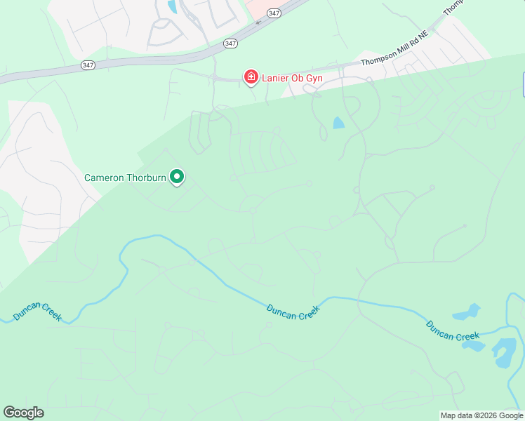 map of restaurants, bars, coffee shops, grocery stores, and more near 2543 Northern Oak Drive in Braselton