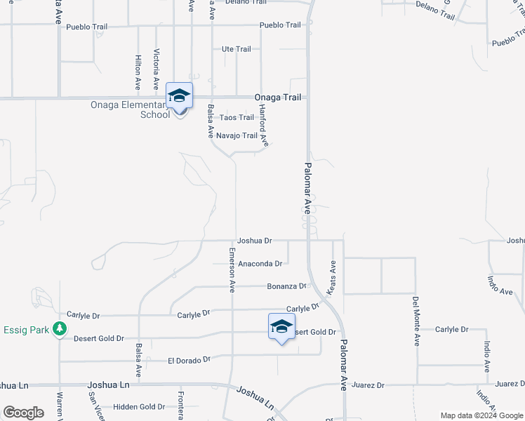 map of restaurants, bars, coffee shops, grocery stores, and more near Plute Trial in Yucca Valley