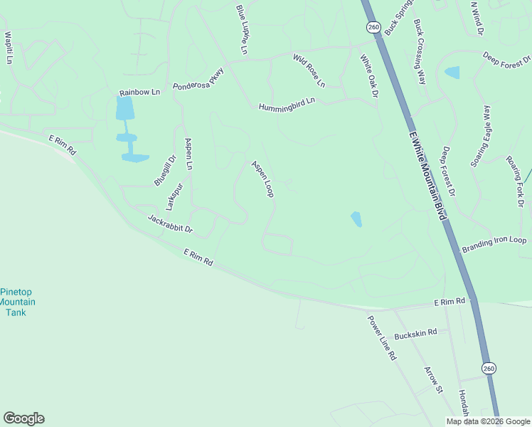 map of restaurants, bars, coffee shops, grocery stores, and more near 3043 Aspen Loop in Navajo County