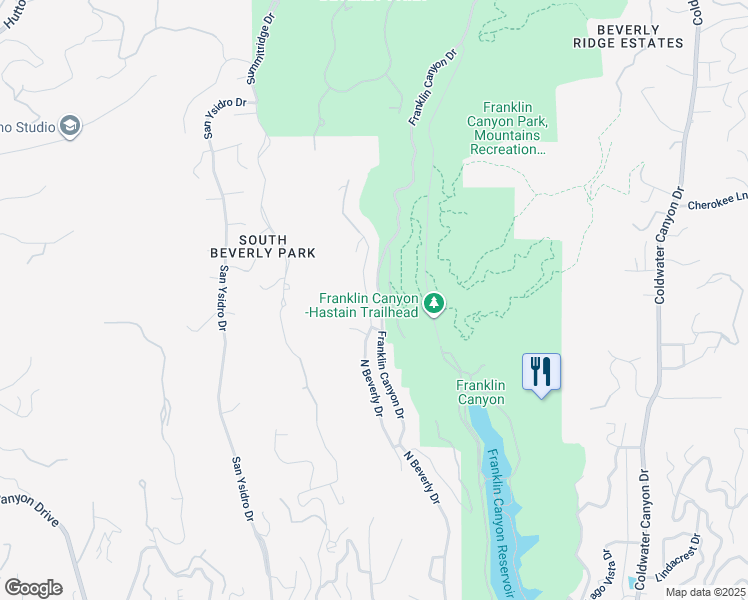 map of restaurants, bars, coffee shops, grocery stores, and more near 1952 North Beverly Drive in Beverly Hills