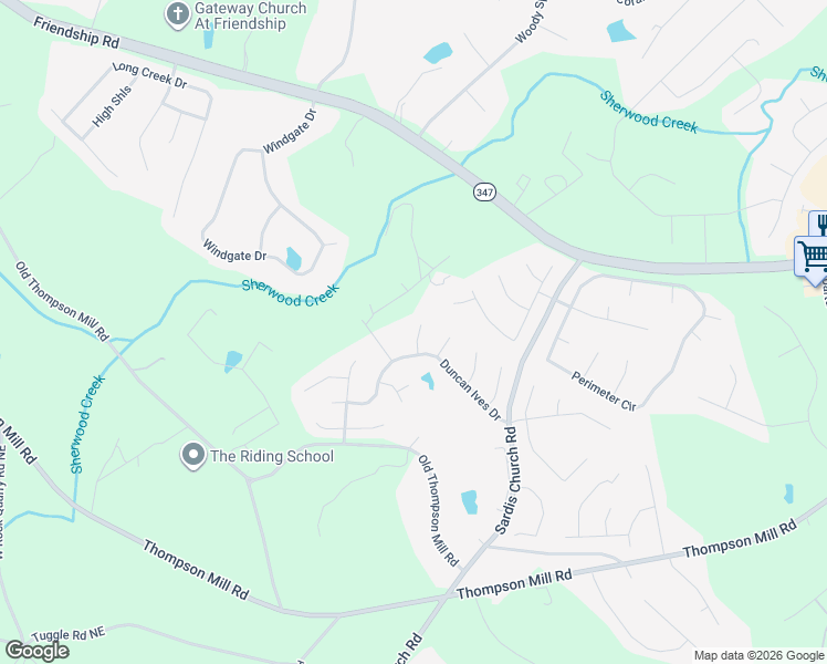 map of restaurants, bars, coffee shops, grocery stores, and more near 3248 Sharp Creek Northeast in Buford