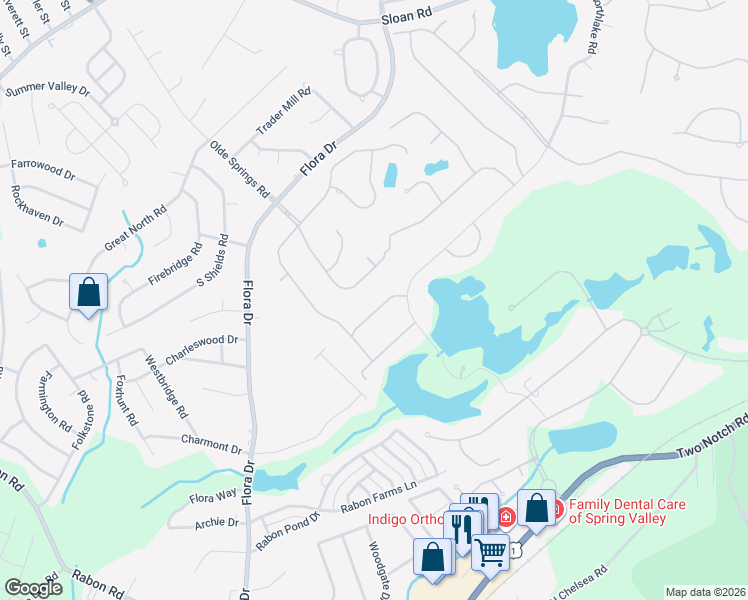 map of restaurants, bars, coffee shops, grocery stores, and more near 129 Springlawn Road in Columbia