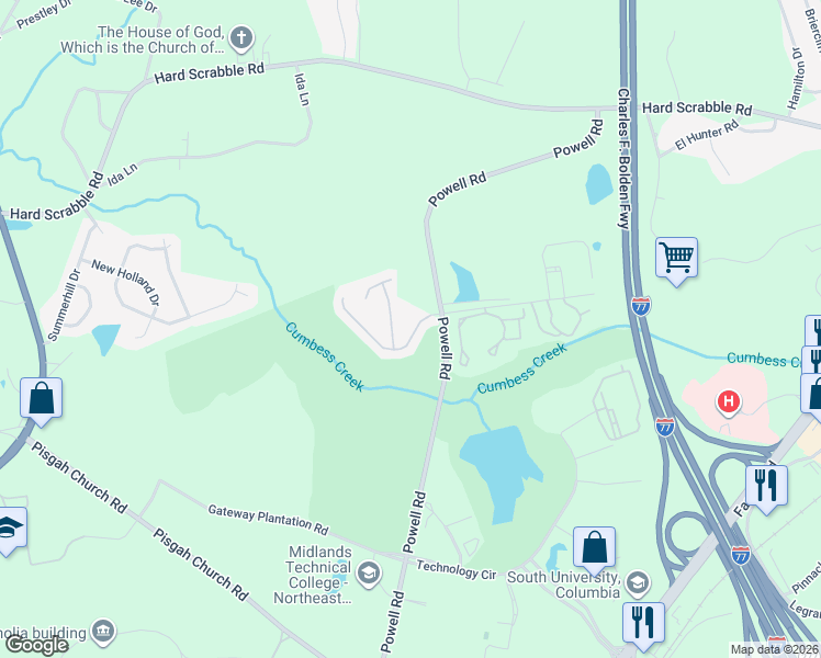 map of restaurants, bars, coffee shops, grocery stores, and more near 112 Sea Hawk Lane in Columbia