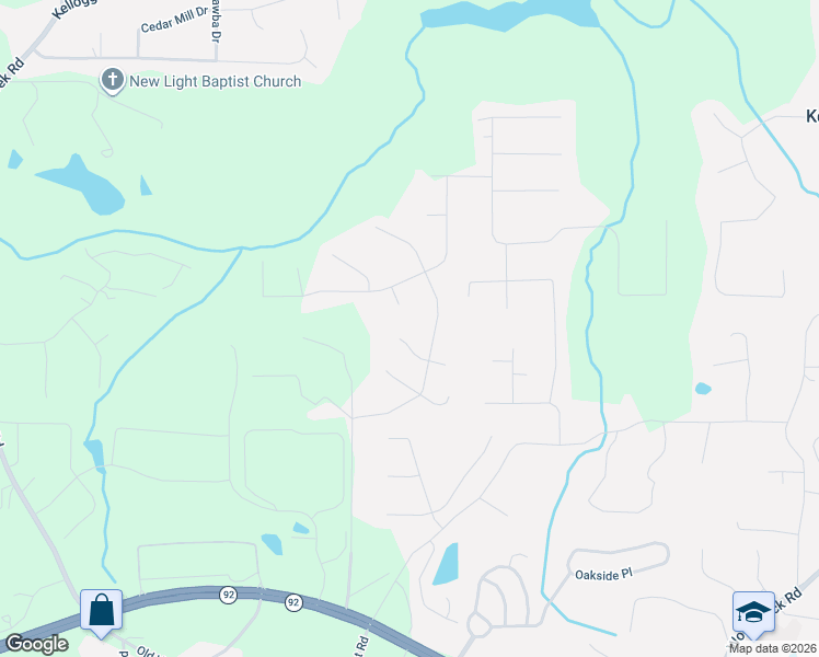 map of restaurants, bars, coffee shops, grocery stores, and more near 205 Sundown Drive in Acworth