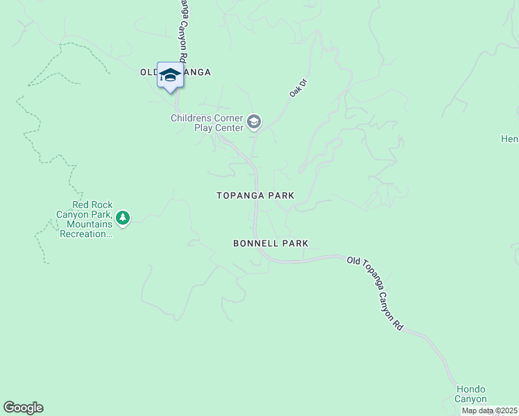map of restaurants, bars, coffee shops, grocery stores, and more near 1372 Old Topanga Canyon Road in Topanga