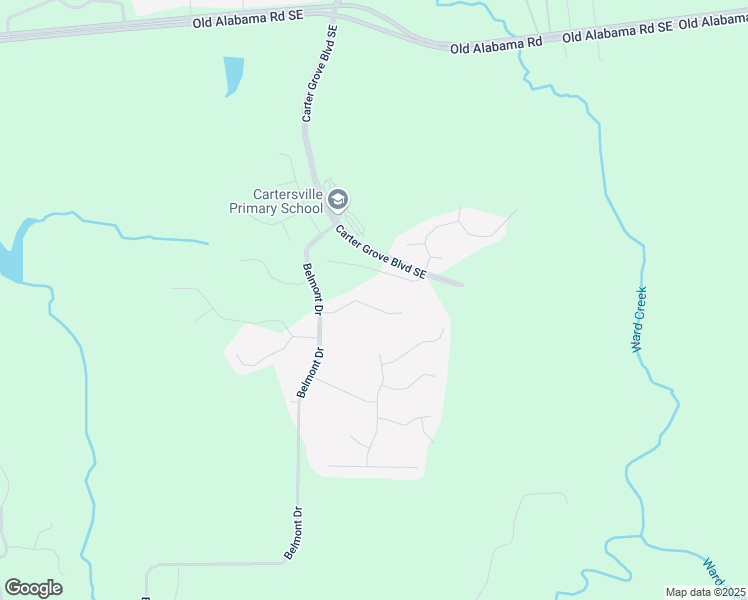 map of restaurants, bars, coffee shops, grocery stores, and more near 22 Rock Ridge Court in Cartersville