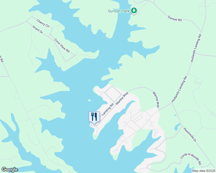 map of restaurants, bars, coffee shops, grocery stores, and more near 182 Point Circle Road in Prosperity