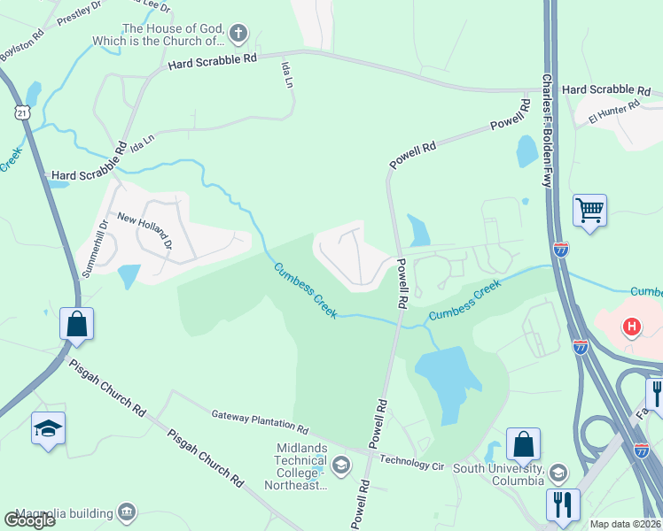 map of restaurants, bars, coffee shops, grocery stores, and more near 405 Eagles Drive in Columbia