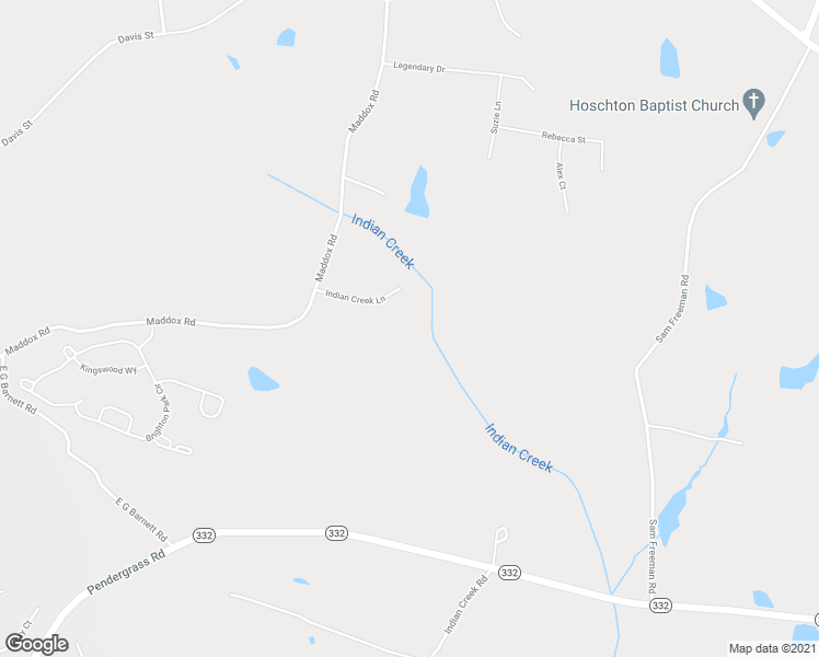 map of restaurants, bars, coffee shops, grocery stores, and more near 164 Indian Creek Lane in Hoschton