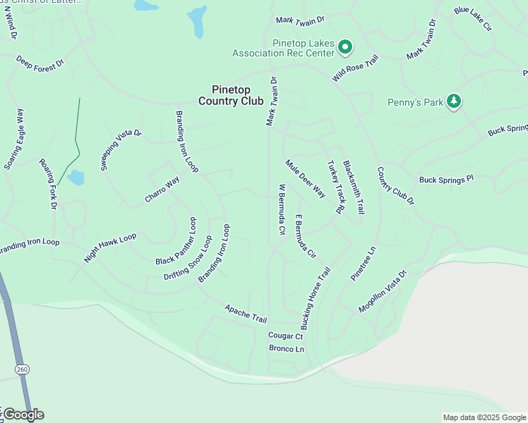 map of restaurants, bars, coffee shops, grocery stores, and more near 3690 Mark Twain Drive in Pinetop Country Club