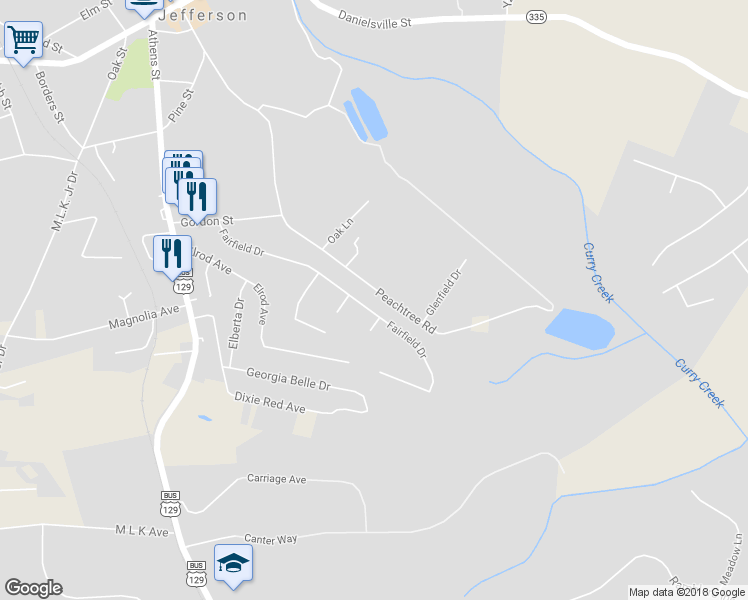 map of restaurants, bars, coffee shops, grocery stores, and more near 449 Fairfield Drive in Jefferson