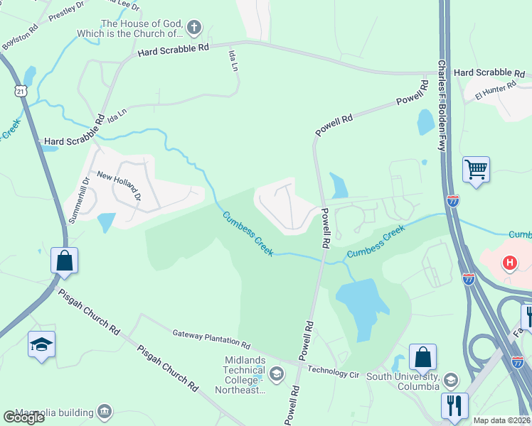 map of restaurants, bars, coffee shops, grocery stores, and more near 405 Eagles Drive in Columbia