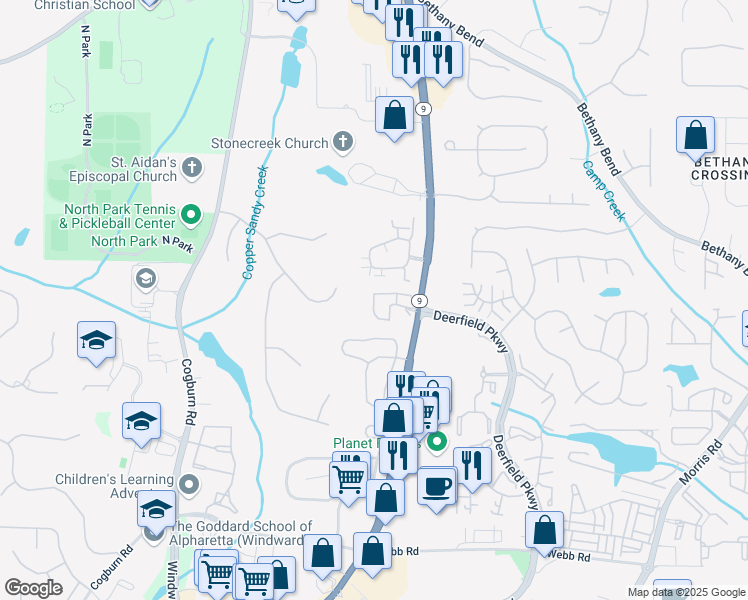 map of restaurants, bars, coffee shops, grocery stores, and more near 13468 Gardiner Lane in Milton