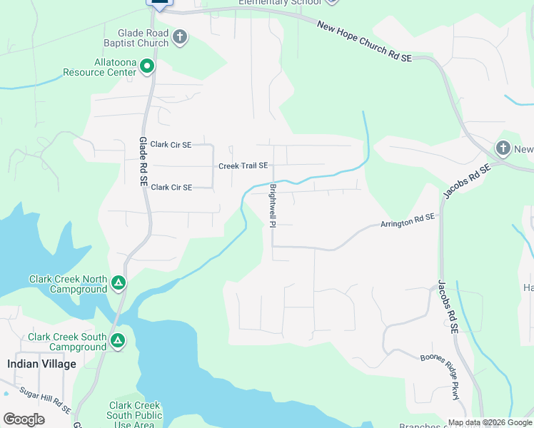 map of restaurants, bars, coffee shops, grocery stores, and more near 6263 Brightwell Place in Acworth