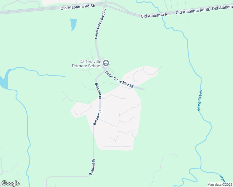 map of restaurants, bars, coffee shops, grocery stores, and more near 22 Rock Ridge Court in Cartersville