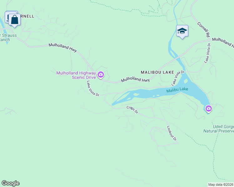 map of restaurants, bars, coffee shops, grocery stores, and more near 2200 Lake Vista Drive in Agoura Hills