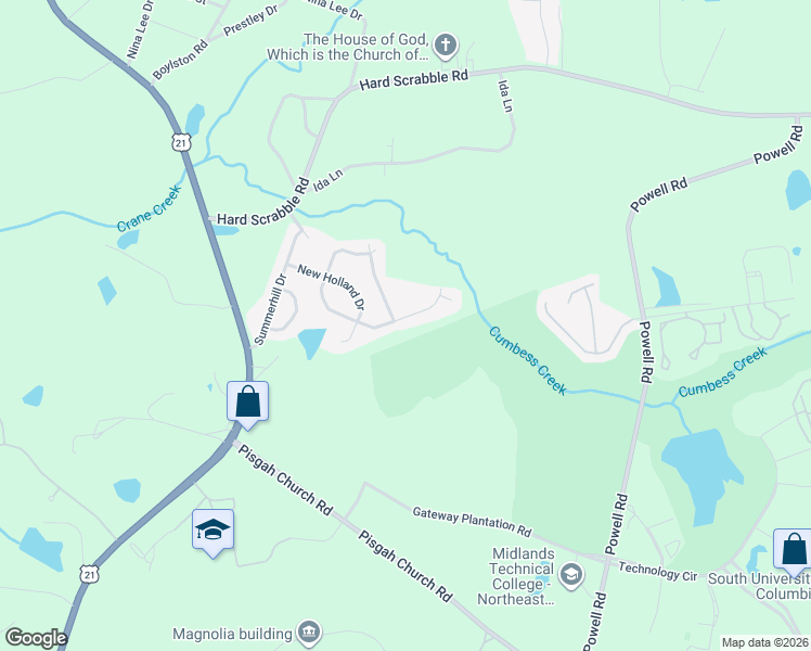 map of restaurants, bars, coffee shops, grocery stores, and more near 617 Summerhill Dr in Columbia