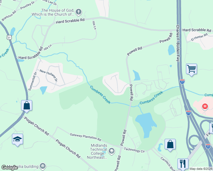 map of restaurants, bars, coffee shops, grocery stores, and more near 405 Eagles Drive in Columbia