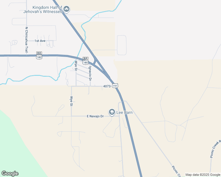 map of restaurants, bars, coffee shops, grocery stores, and more near 206 U.S. 180 in Springerville