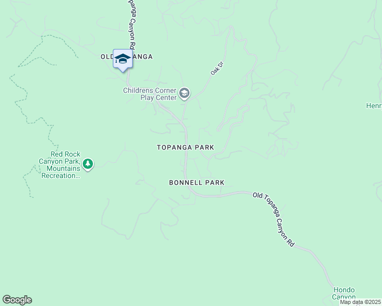map of restaurants, bars, coffee shops, grocery stores, and more near 1380 Old Topanga Canyon Road in Topanga