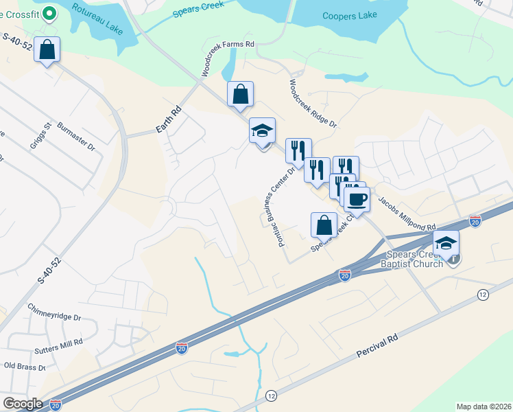 map of restaurants, bars, coffee shops, grocery stores, and more near 140 Pontiac Business Center Drive in Elgin