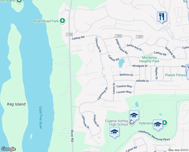 map of restaurants, bars, coffee shops, grocery stores, and more near 209 Rockledge Road in Wilmington