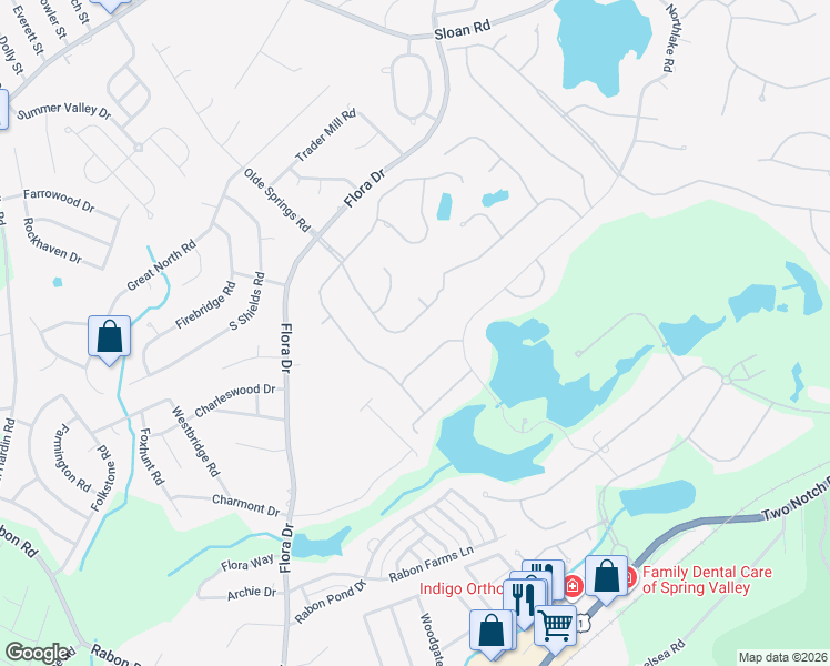 map of restaurants, bars, coffee shops, grocery stores, and more near 129 Springlawn Road in Columbia