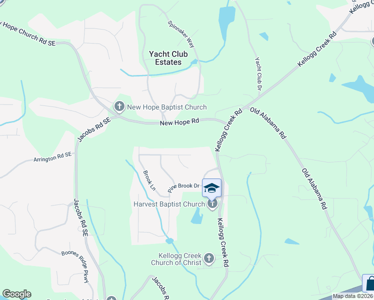 map of restaurants, bars, coffee shops, grocery stores, and more near 3562 Pine Branches Court in Acworth