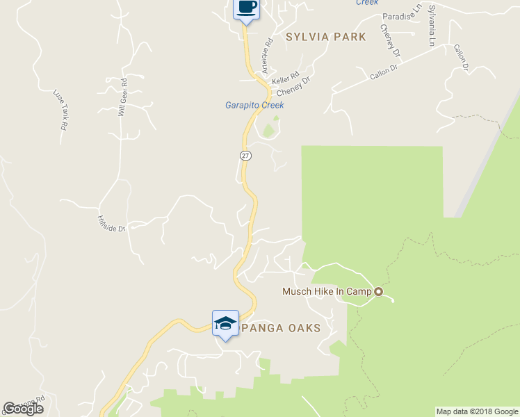 map of restaurants, bars, coffee shops, grocery stores, and more near 1256 North Topanga Canyon Boulevard in Los Angeles County