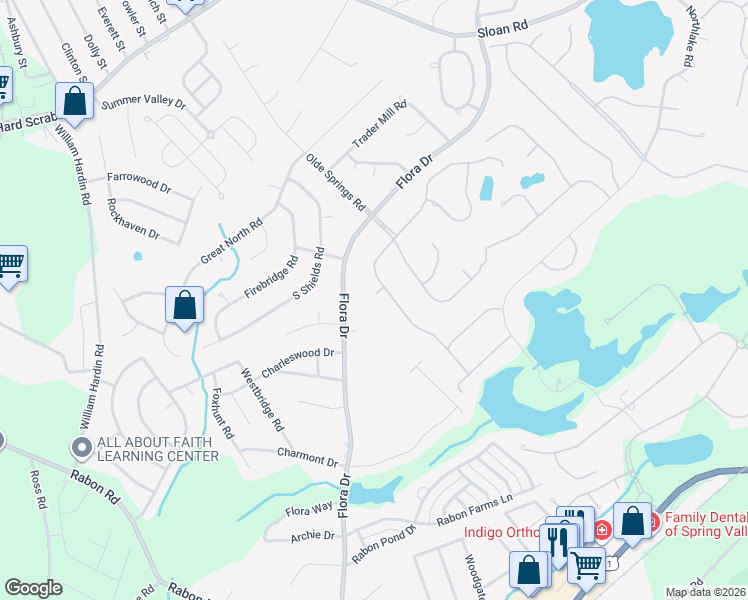 map of restaurants, bars, coffee shops, grocery stores, and more near 9 Brookspring Circle in Columbia