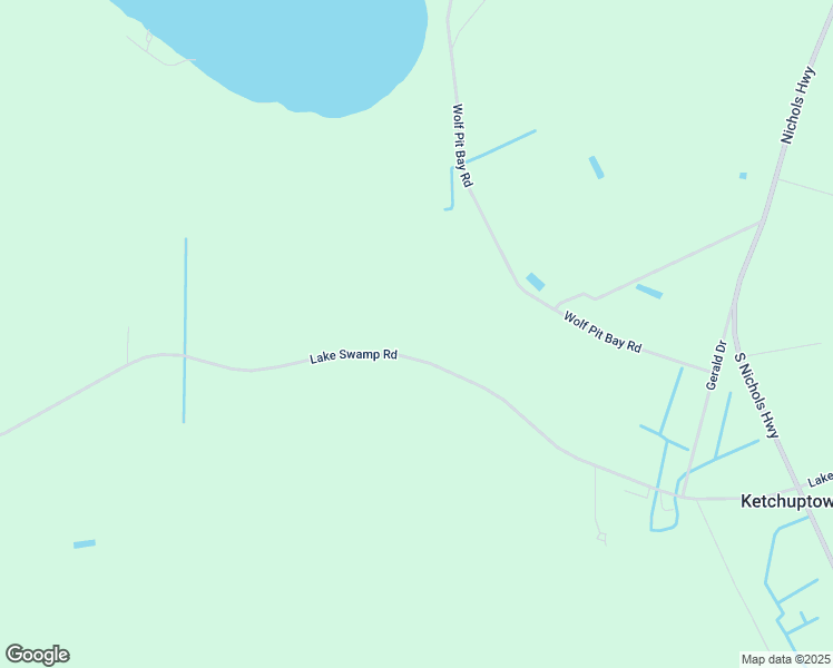 map of restaurants, bars, coffee shops, grocery stores, and more near 9356 Lake Swamp Road in Nichols