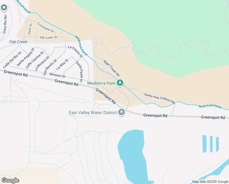 map of restaurants, bars, coffee shops, grocery stores, and more near 7995 Campania Road in Highland