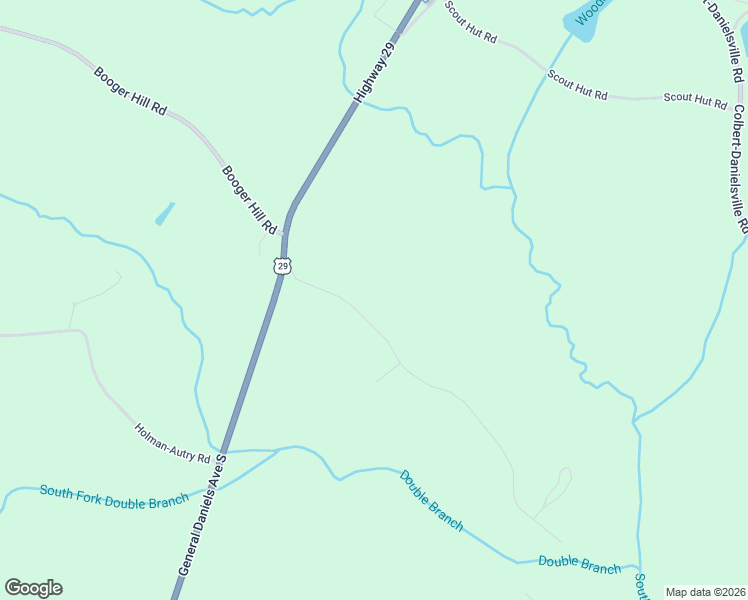 map of restaurants, bars, coffee shops, grocery stores, and more near 295 Double Branch Road in Danielsville