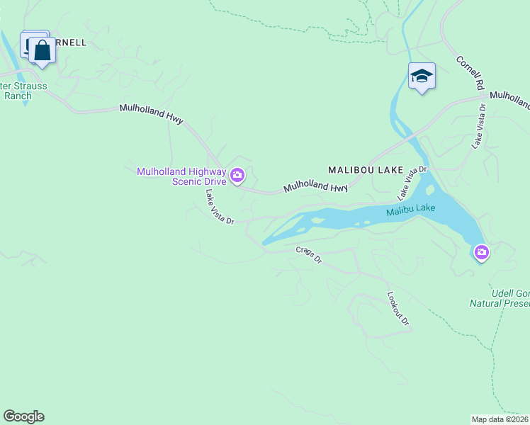 map of restaurants, bars, coffee shops, grocery stores, and more near 2200 Lake Vista Drive in Agoura Hills