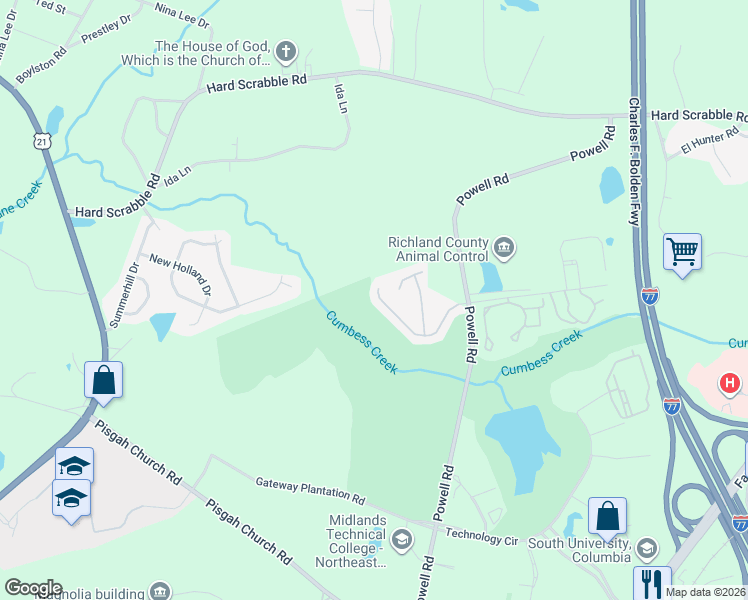 map of restaurants, bars, coffee shops, grocery stores, and more near 405 Twin Eagles Drive in Columbia