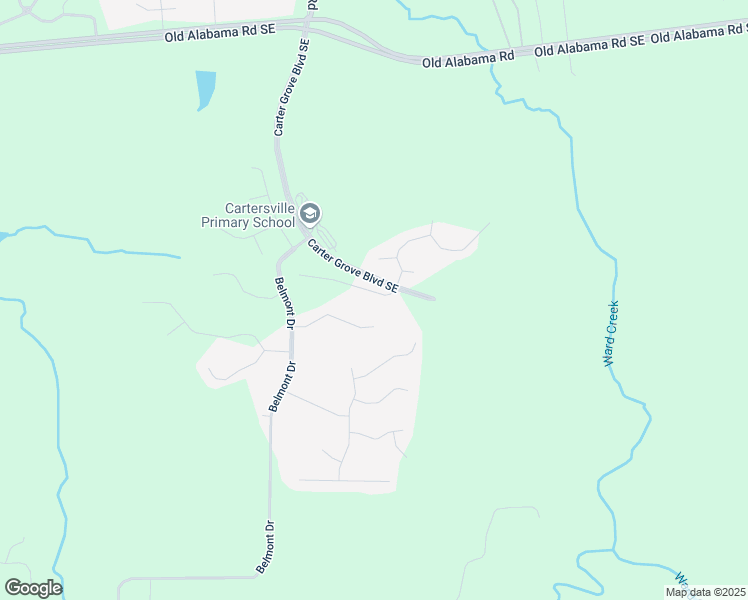 map of restaurants, bars, coffee shops, grocery stores, and more near 10 Lakewood Court in Cartersville