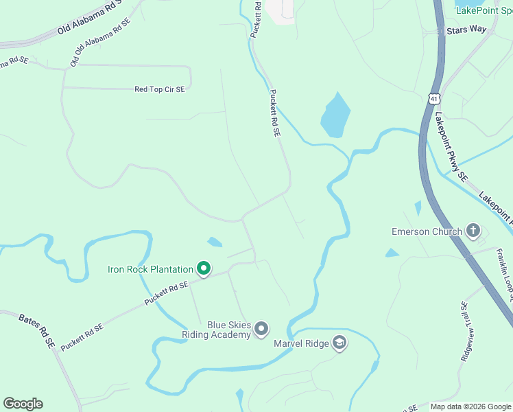 map of restaurants, bars, coffee shops, grocery stores, and more near 389 Puckett Road Southeast in Emerson