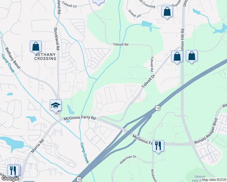 map of restaurants, bars, coffee shops, grocery stores, and more near 922 Prestwyck Court in Alpharetta