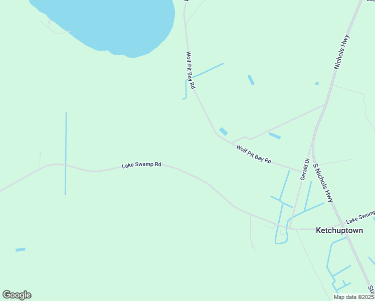 map of restaurants, bars, coffee shops, grocery stores, and more near 9356 Lake Swamp Road in Nichols