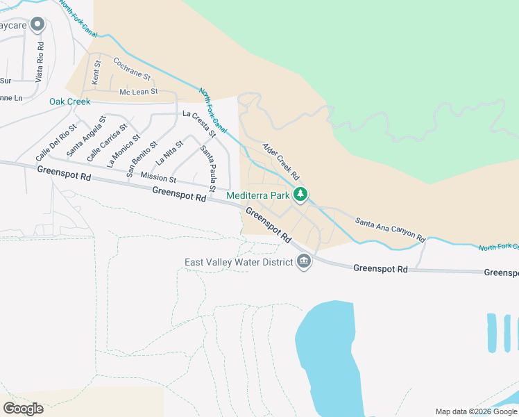 map of restaurants, bars, coffee shops, grocery stores, and more near 30986 Greenspot Road in Highland