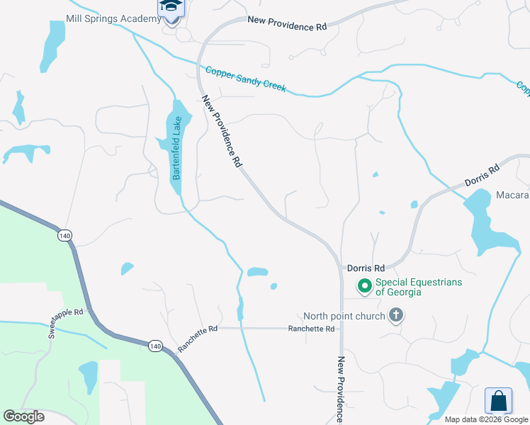 map of restaurants, bars, coffee shops, grocery stores, and more near 13400 New Providence Road in Alpharetta