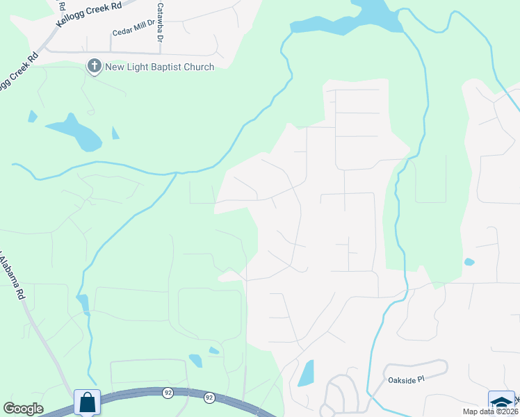 map of restaurants, bars, coffee shops, grocery stores, and more near 6260 New Mill Trail in Acworth