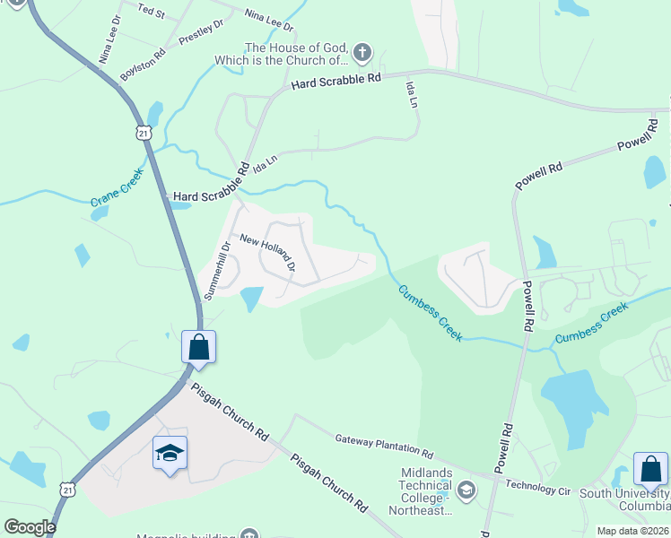 map of restaurants, bars, coffee shops, grocery stores, and more near 617 Summerhill Drive in Columbia