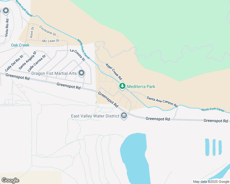map of restaurants, bars, coffee shops, grocery stores, and more near 7994 Campania Road in Highland