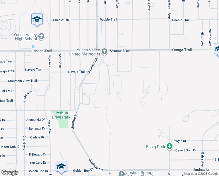 map of restaurants, bars, coffee shops, grocery stores, and more near 0 Elata Avenue in Yucca Valley
